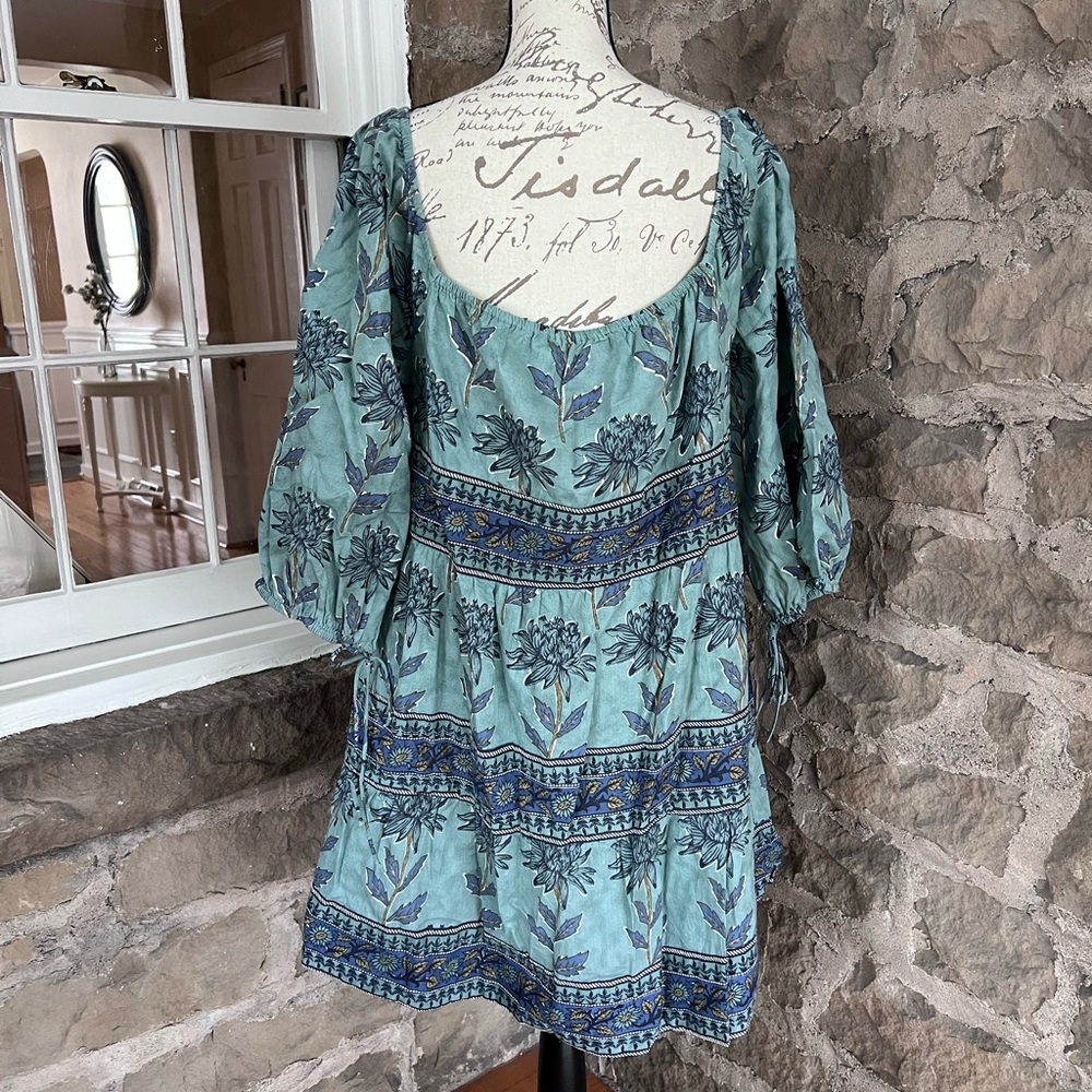 NWT Size XL Victoria Dunn Boho Sunflower Mini Dress in Cornflower. - Picture 7 of 13